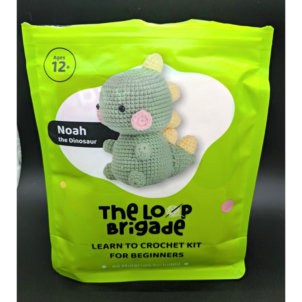 The Loop Brigade Learn to Crochet Beginner Kit - Noah the Dinosaur